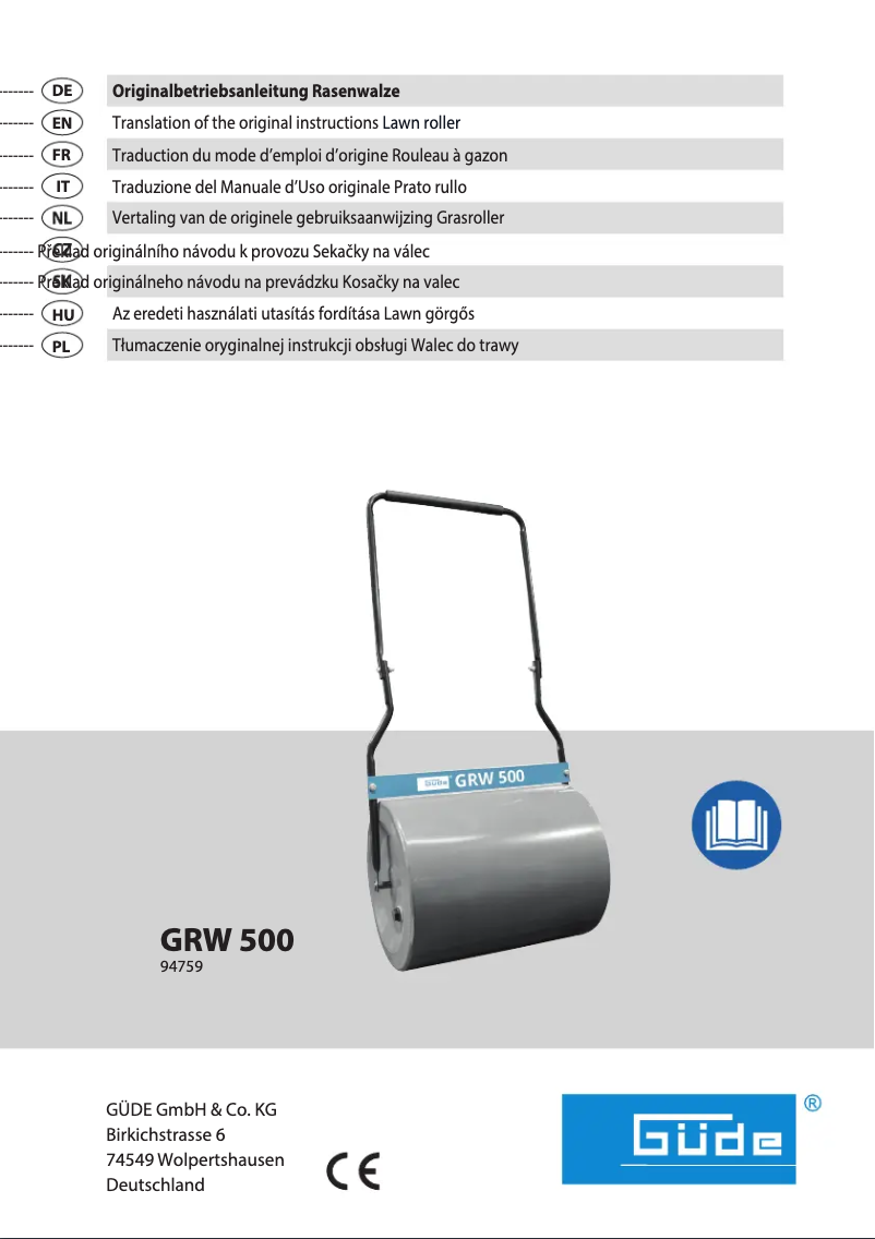 Page 1 de la notice Manuel utilisateur Güde GRW 500
