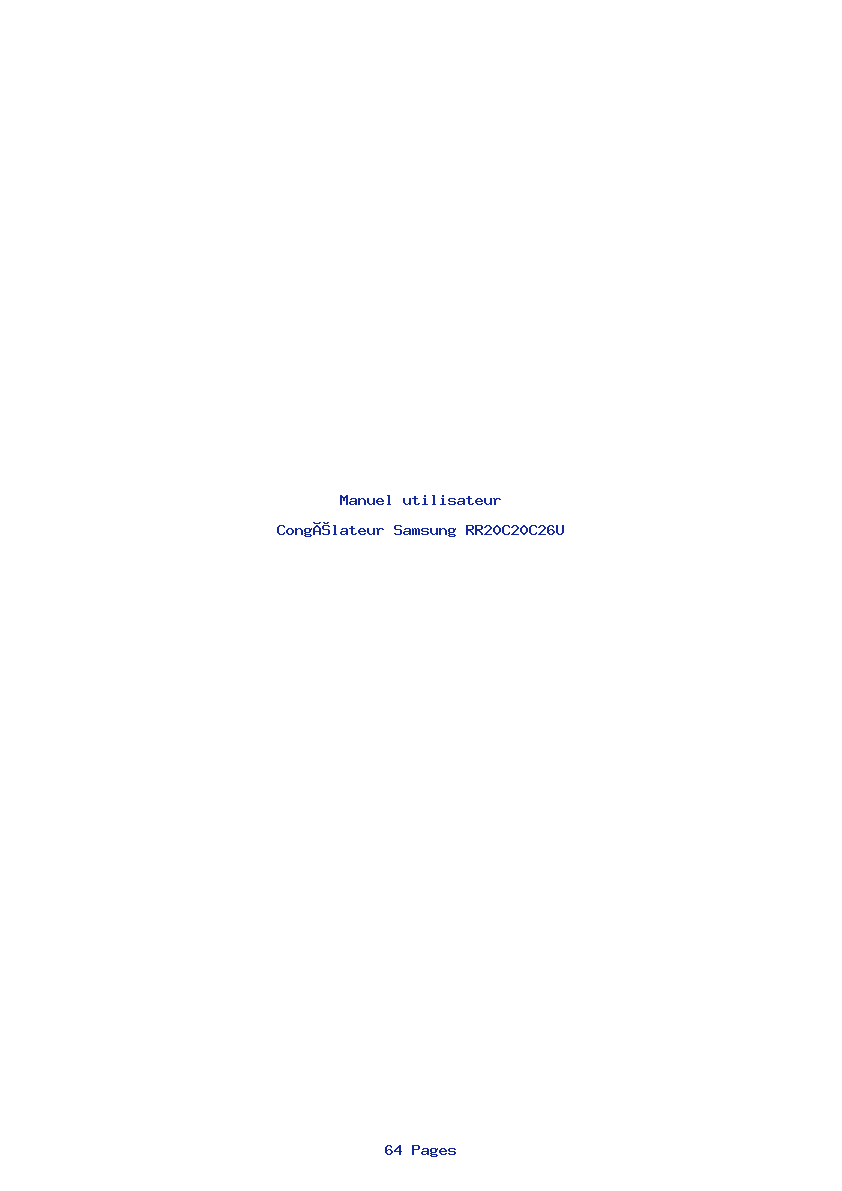 Page 1 de la notice Manuel utilisateur Samsung RR20C20C26U