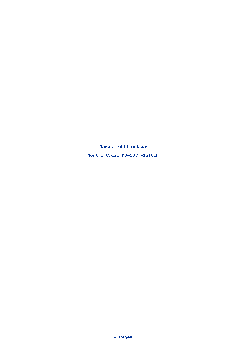 Page 1 de la notice Manuel utilisateur Casio AQ-163W-1B1VEF
