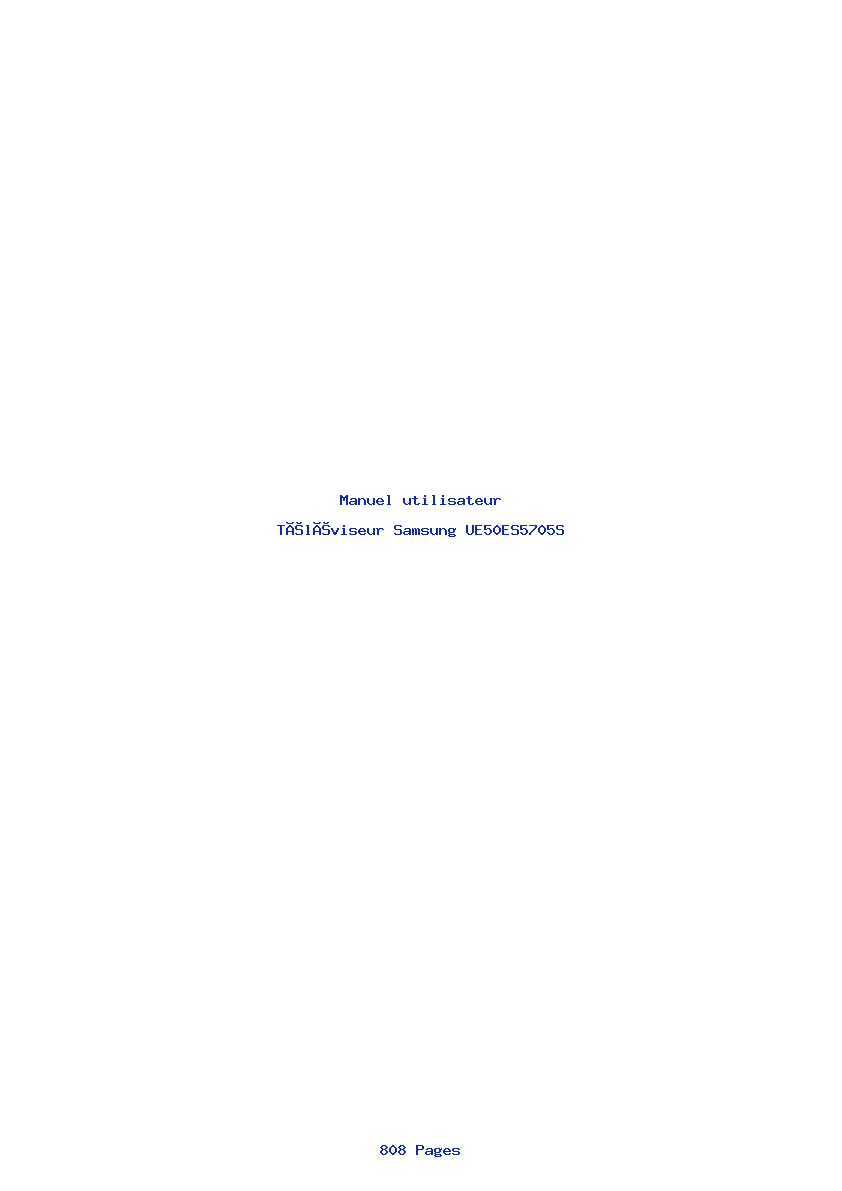 Image de la première page du manuel de l'appareil UE50ES5705S