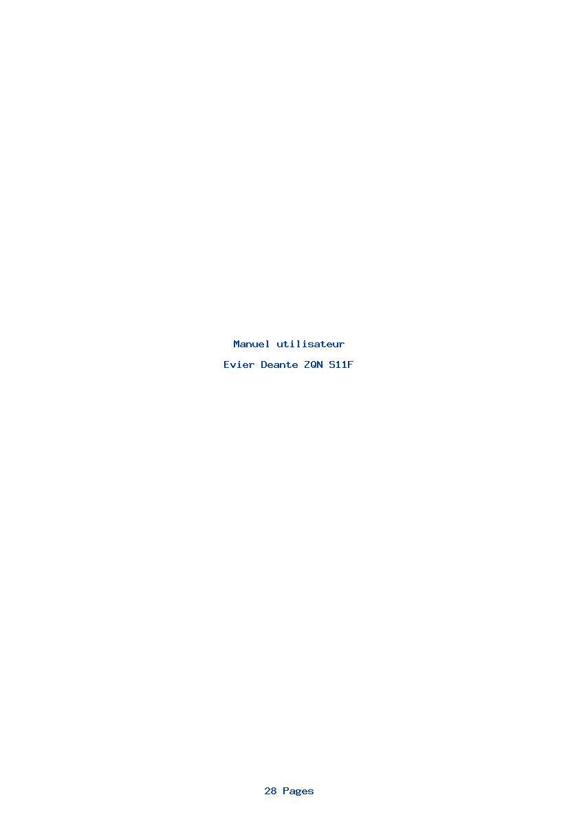 Page 1 de la notice Manuel utilisateur Deante ZQN S11F