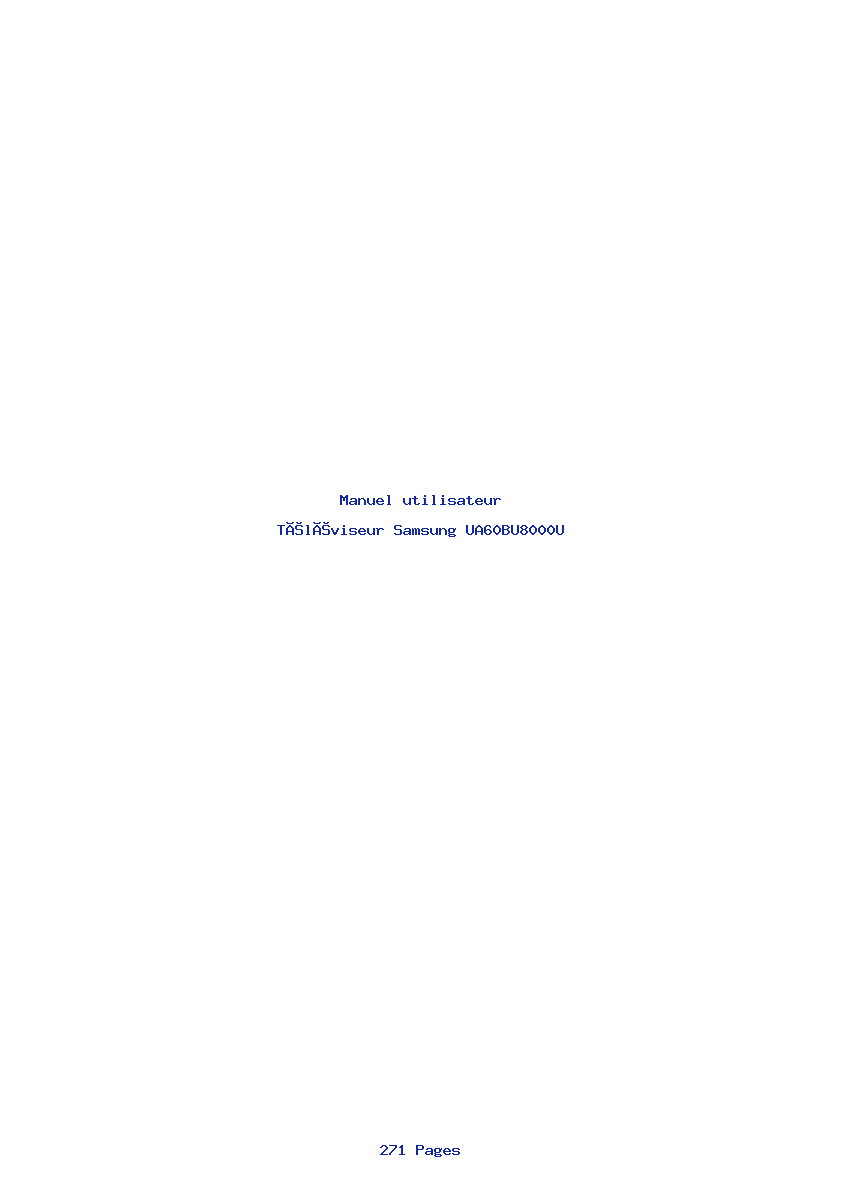 Page 1 de la notice Manuel utilisateur Samsung UA60BU8000U