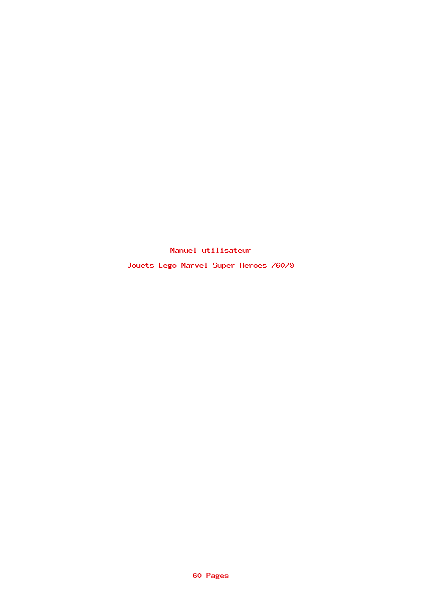 Page 1 de la notice Manuel utilisateur Lego Marvel Super Heroes 76079