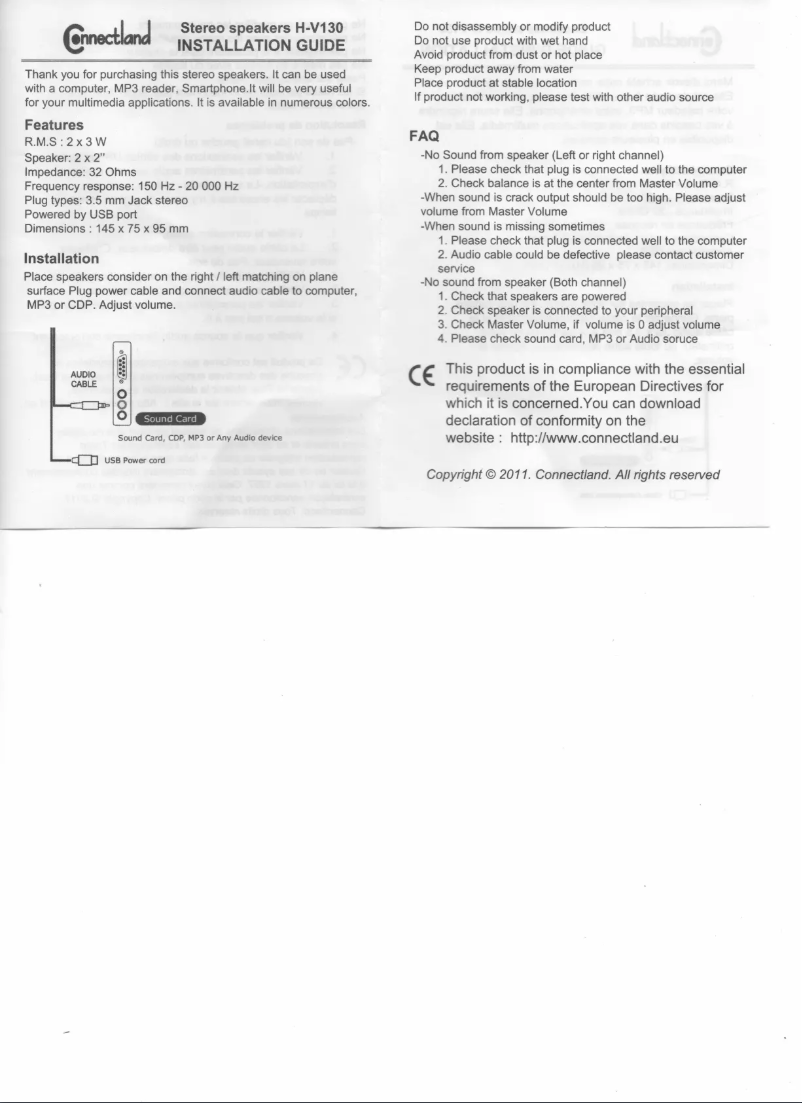 Page 1 de la notice Manuel utilisateur Syba CL-SPK20097