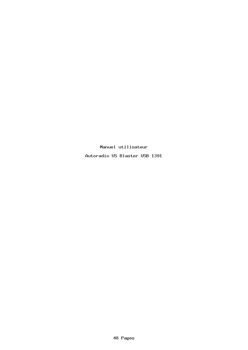 Page 1 de la notice Manuel utilisateur US Blaster USB 1391