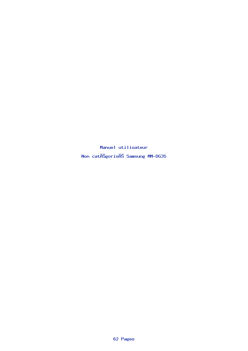 Image de la première page du manuel de l'appareil MM-DG35