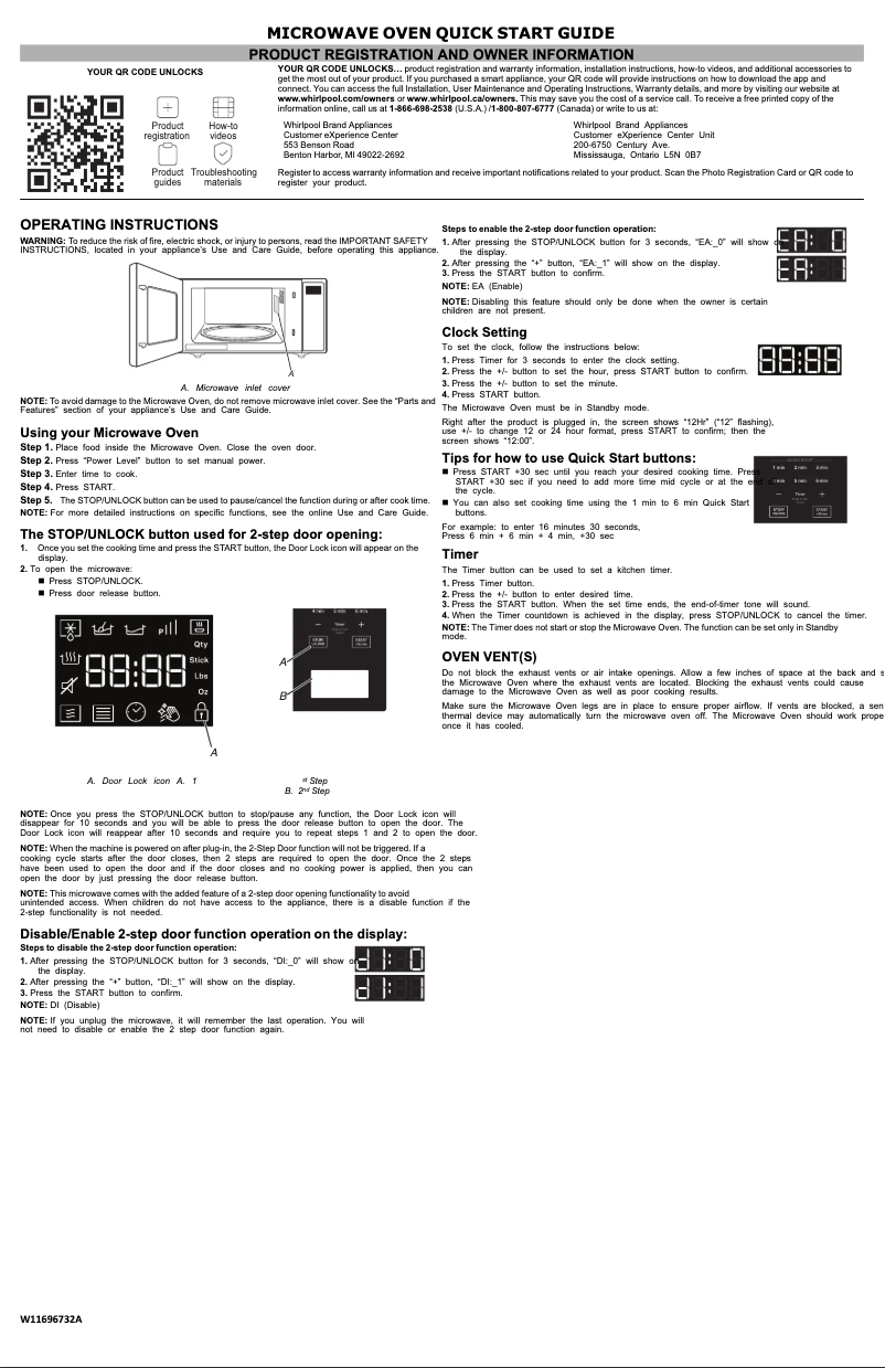 Page 1 de la notice Guide de démarrage rapide KitchenAid UMCS5022RZ