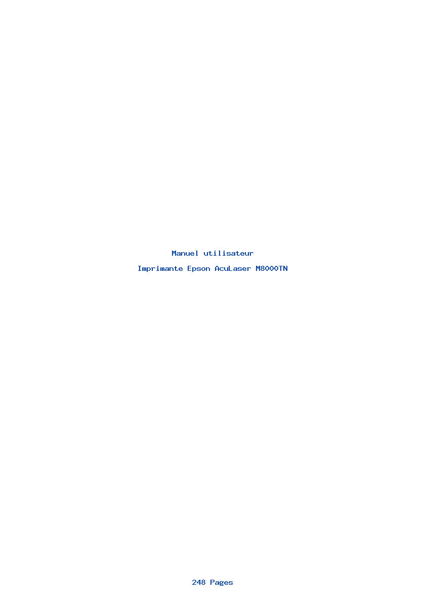 Page 1 de la notice Manuel utilisateur Epson AcuLaser M8000TN