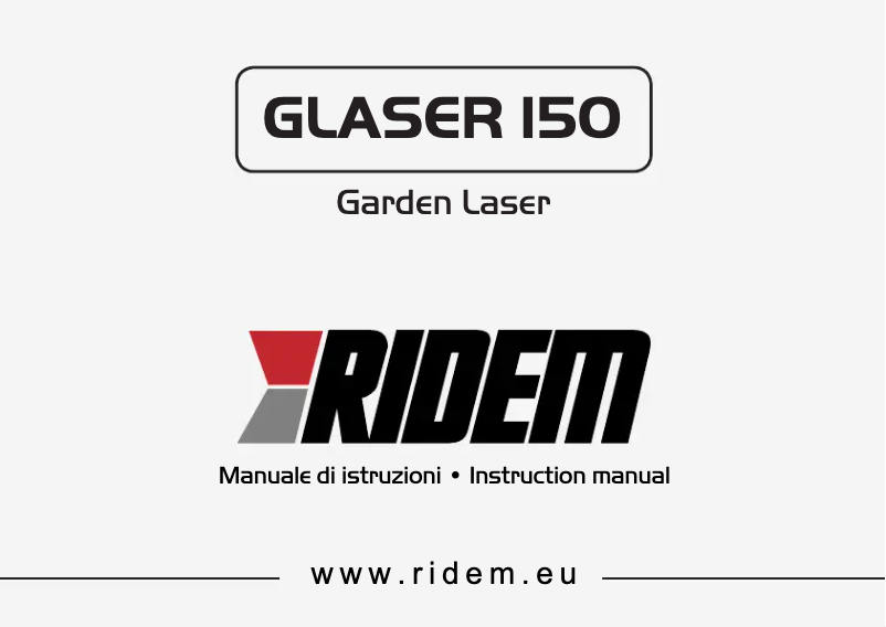 Page 1 de la notice Manuel utilisateur Ridem GLASER 150