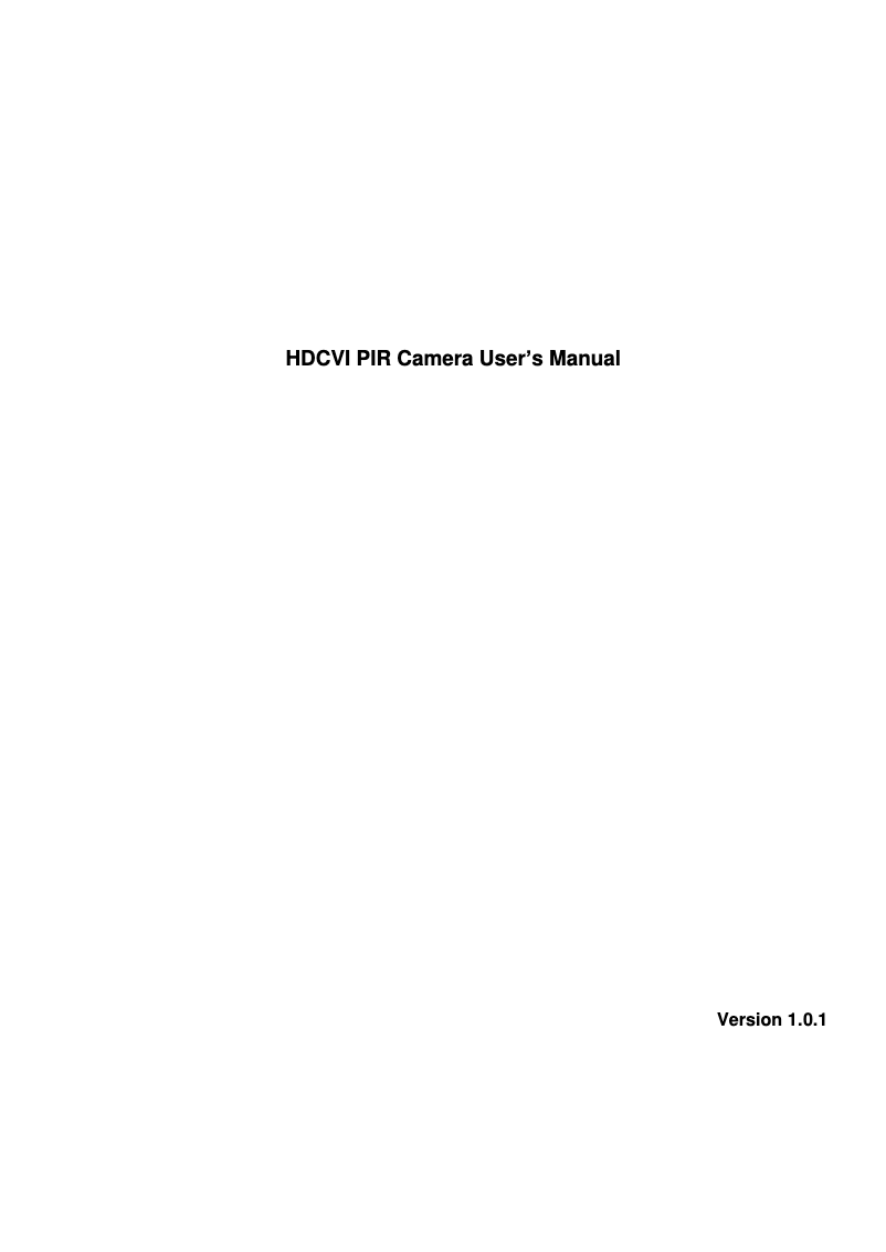 Page 1 de la notice Manuel utilisateur Dahua Technology Lite DH-HAC-HUM1220A-W-PIR