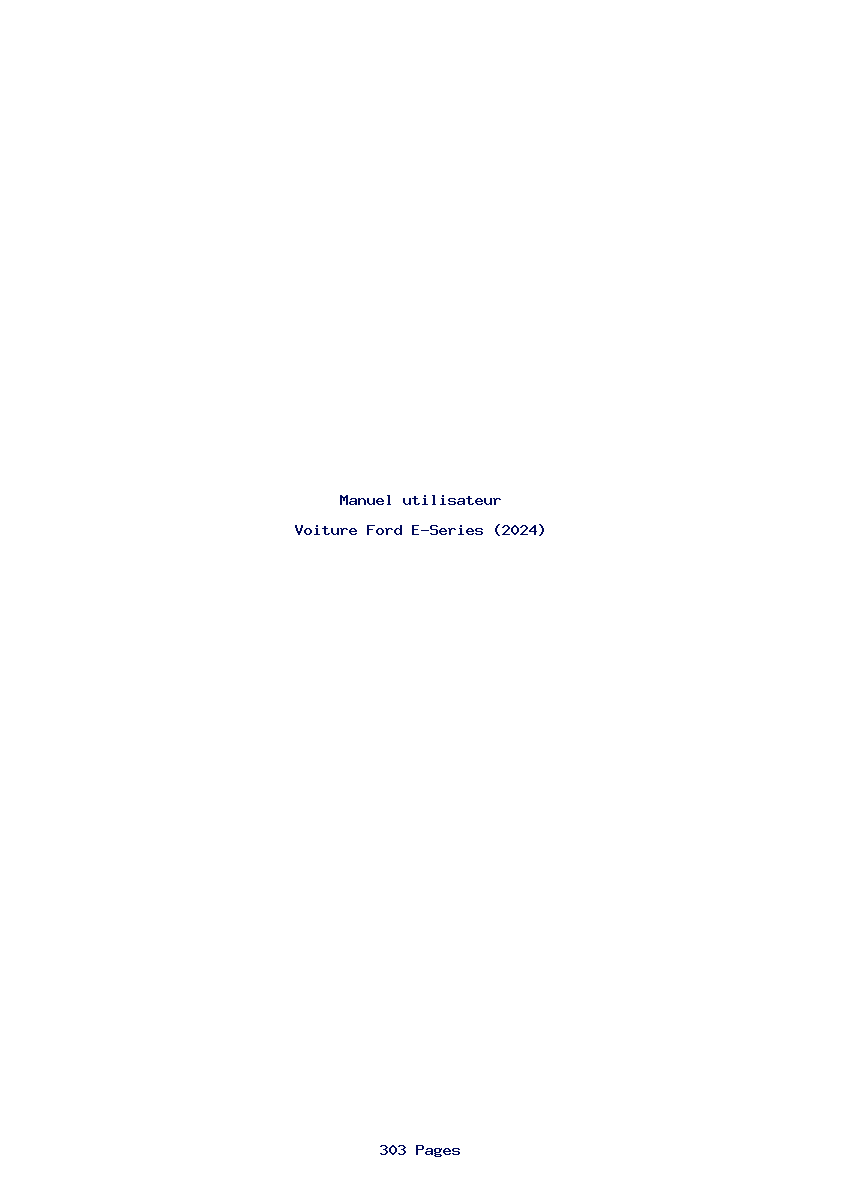 Page 1 de la notice Manuel utilisateur Ford E-Series (2024)