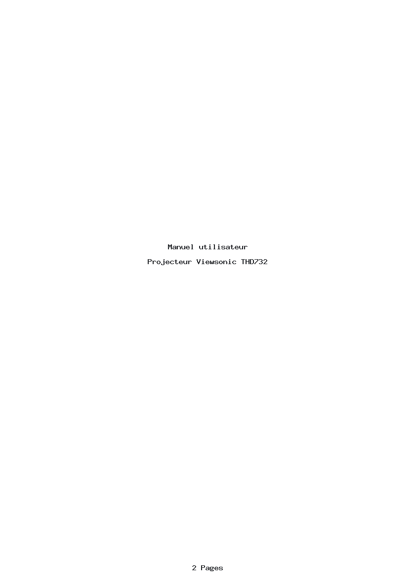 Page 1 de la notice Manuel utilisateur Viewsonic THD732