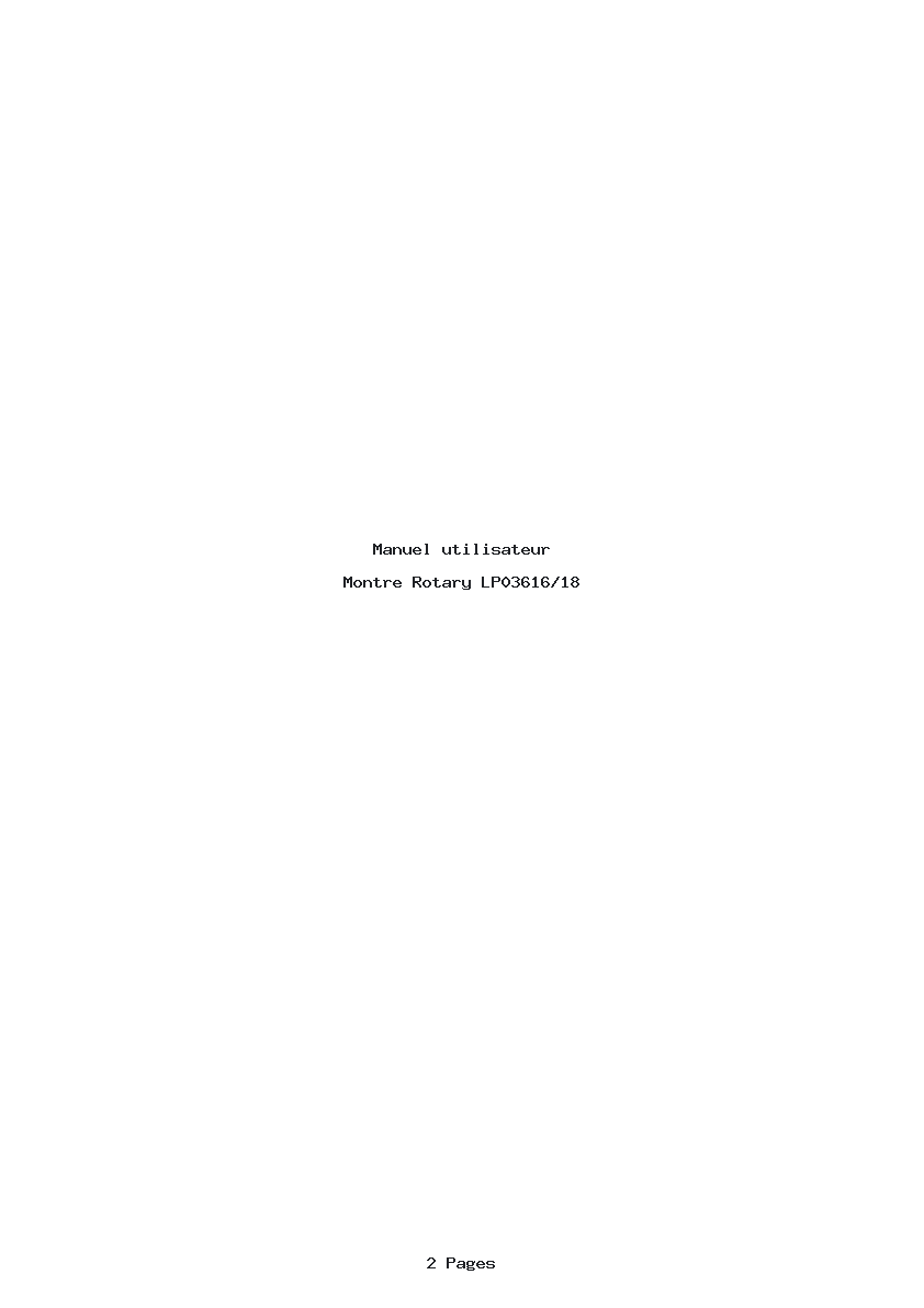 Page 1 de la notice Manuel utilisateur Rotary LP03616/18