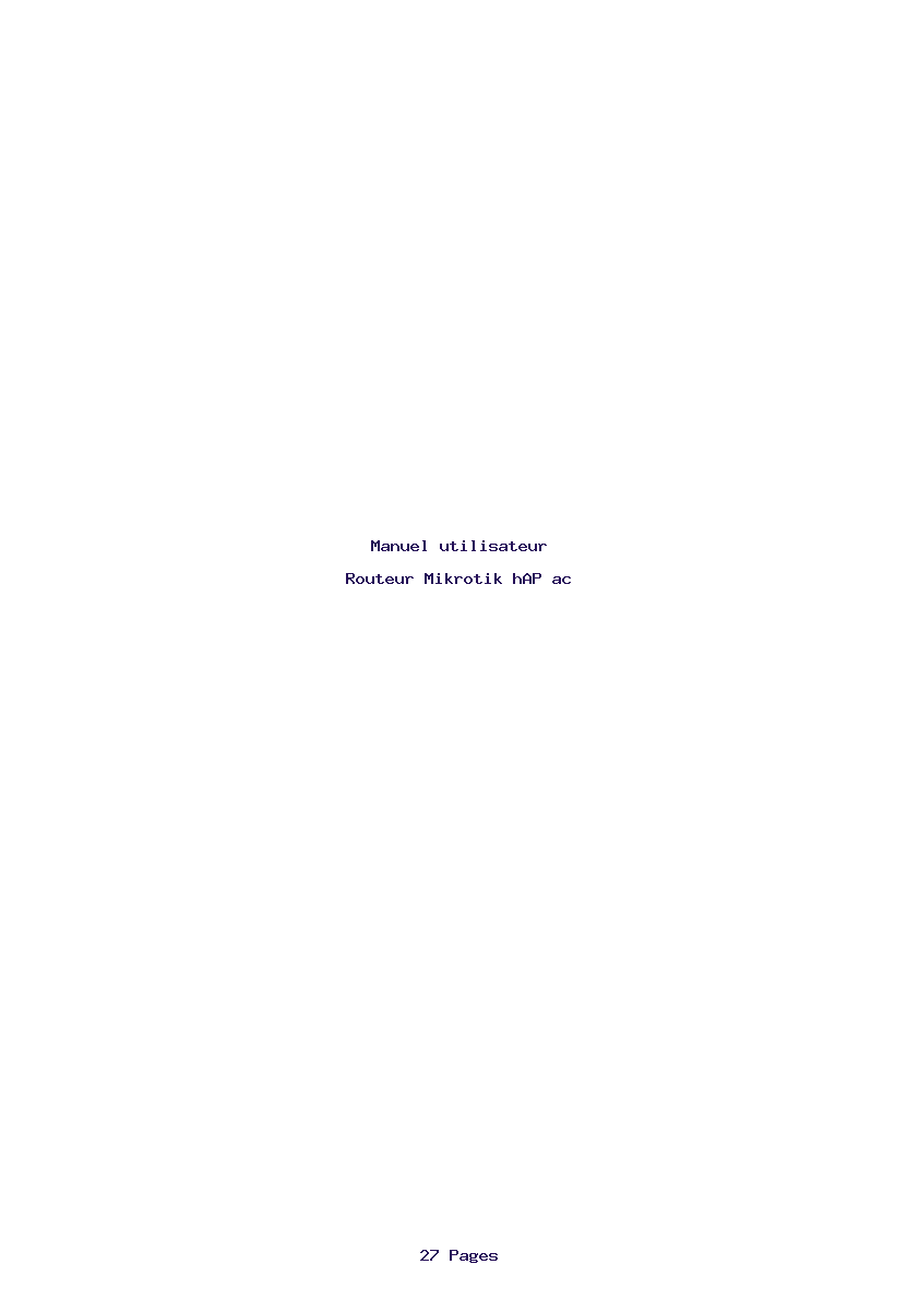 Page 1 de la notice Manuel utilisateur Mikrotik hAP ac