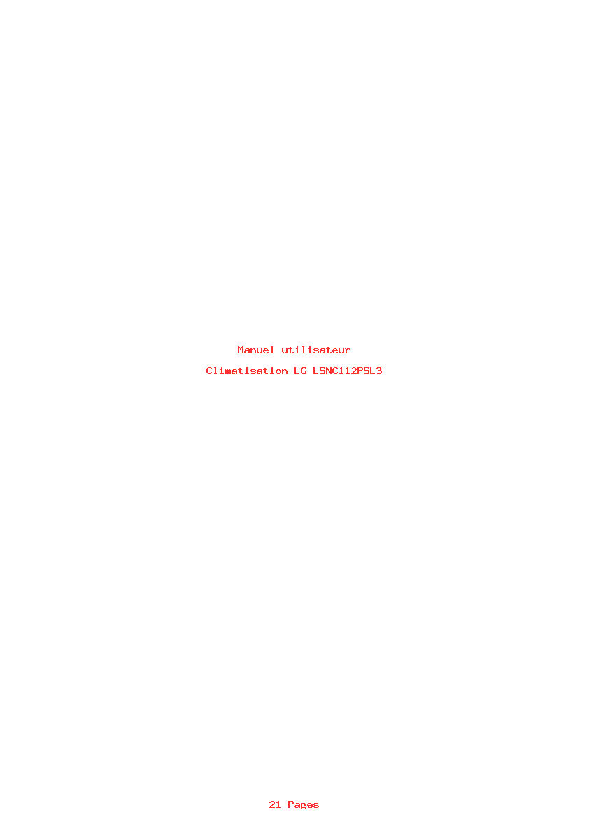 Image de la première page du manuel de l'appareil LSNC112PSL3