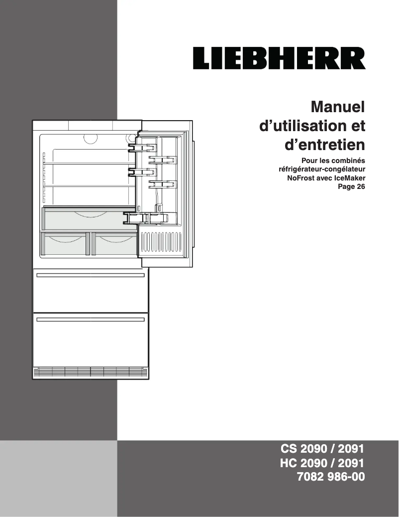 Page 1 de la notice Manuel utilisateur Liebherr HC 2091