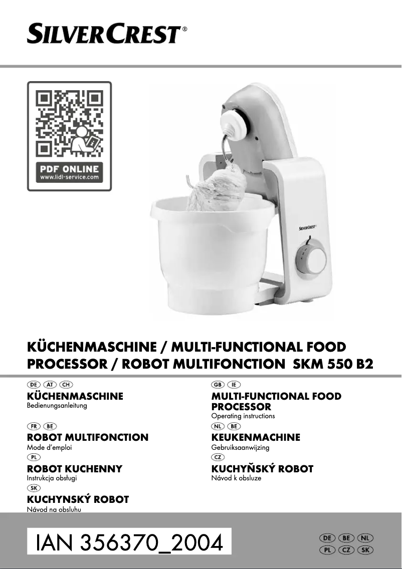 Page 1 de la notice Manuel utilisateur SilverCrest SKM 550 B2