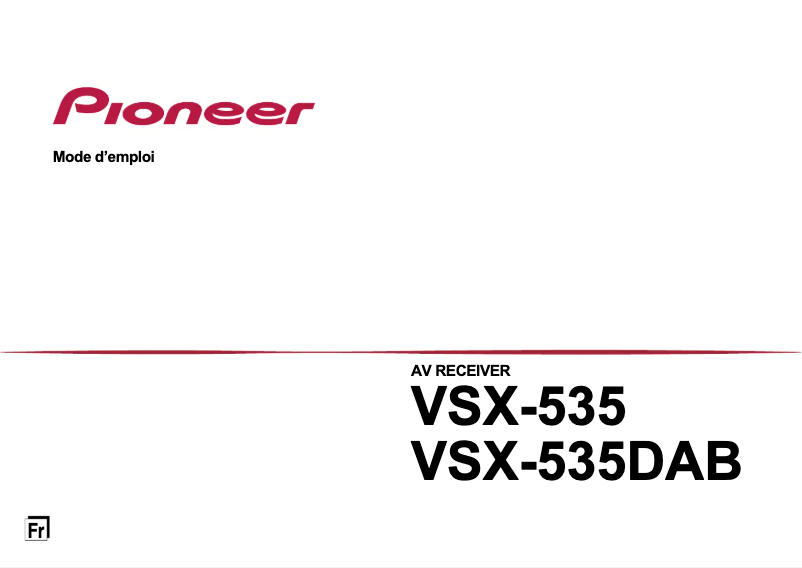 Page 1 de la notice Manuel utilisateur Pioneer VSX-535