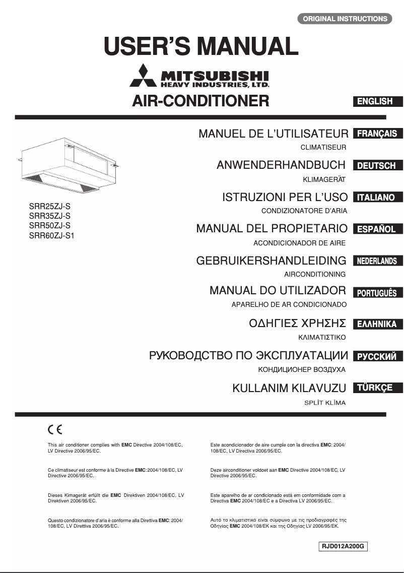 Página 1 del manual Manual de usuario Mitsubishi SRR25ZJ-S