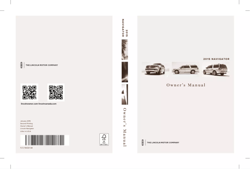 Page 1 de la notice Manuel utilisateur Lincoln Navigator (2015)