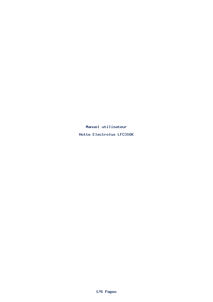 Page 1 de la notice Manuel utilisateur Electrolux LFC316K