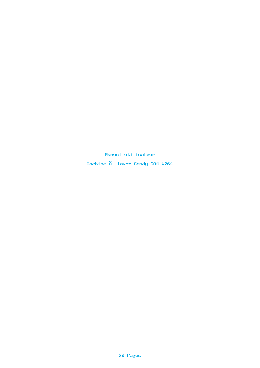 Page 1 de la notice Manuel utilisateur Candy GO4 W264
