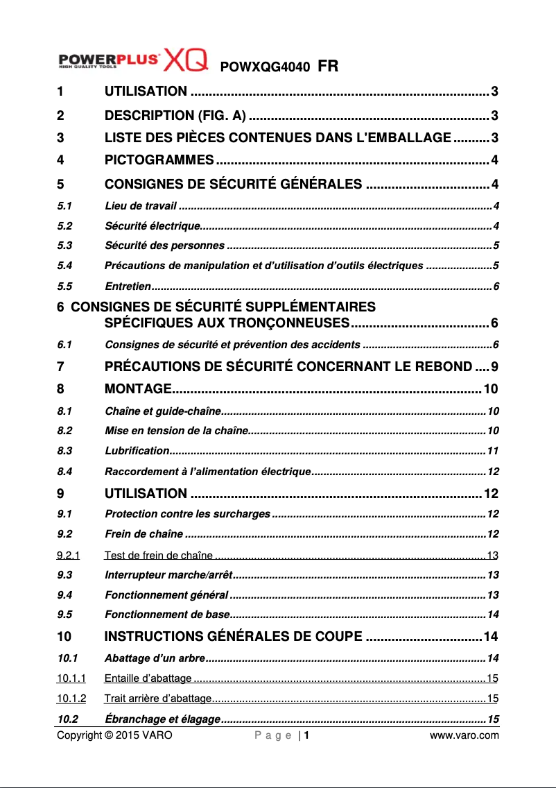 Página 1 del manual Manual de usuario PowerPlus POWXQG4040