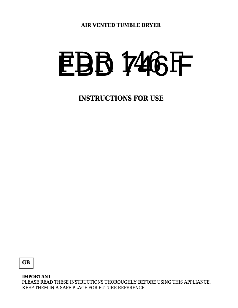 Página 1 del manual Manual de usuario Elba EBD 746F