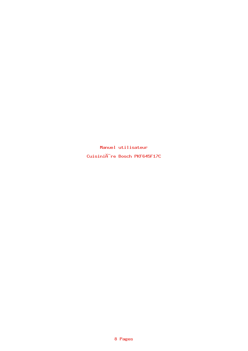 Page 1 de la notice Manuel utilisateur Bosch PKF645F17C
