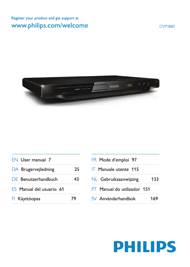 Página 1 del manual Manual de usuario Philips DVP3880DVD