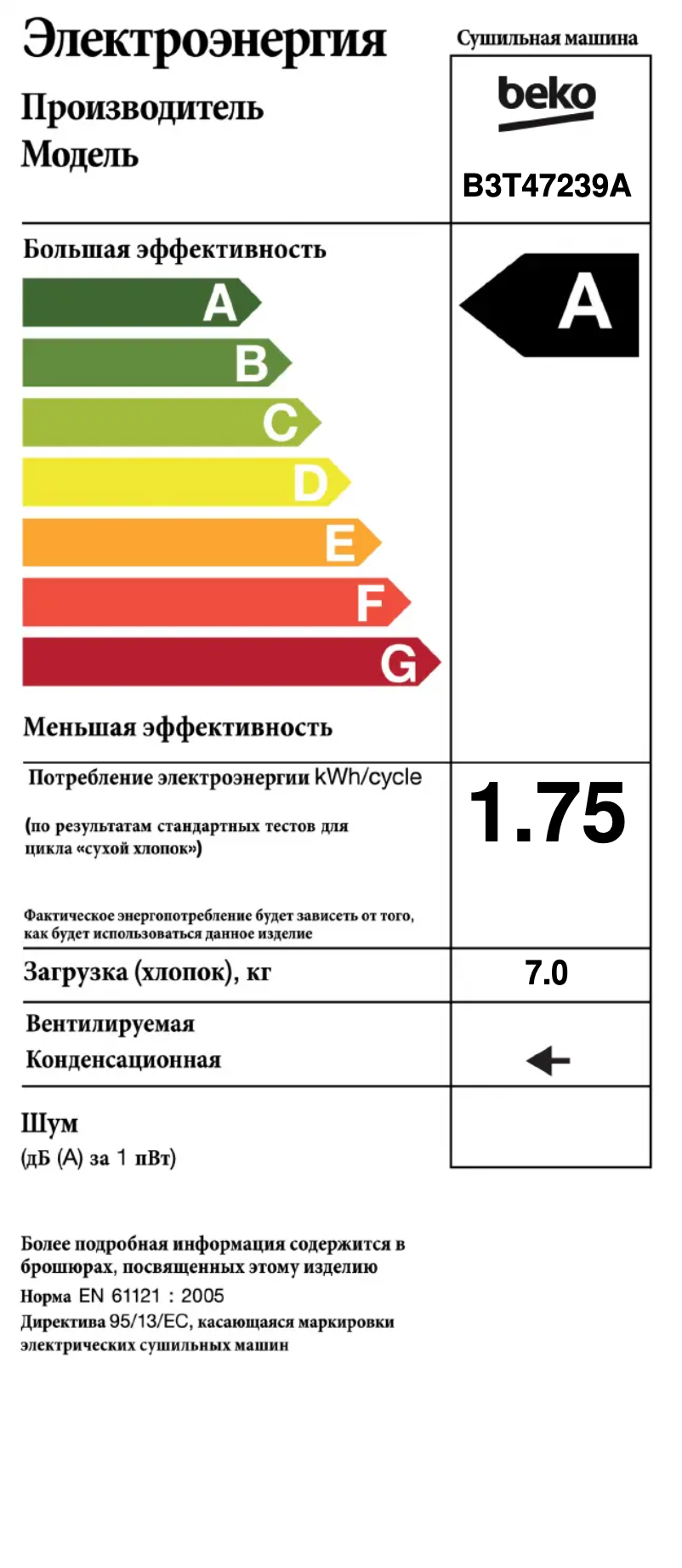 Page 1 de la notice Manuel utilisateur Beko B3T47239A