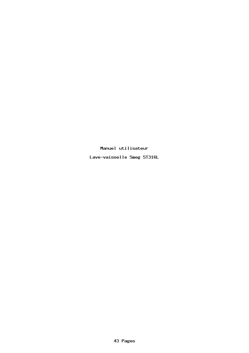 Page 1 de la notice Manuel utilisateur Smeg ST316L