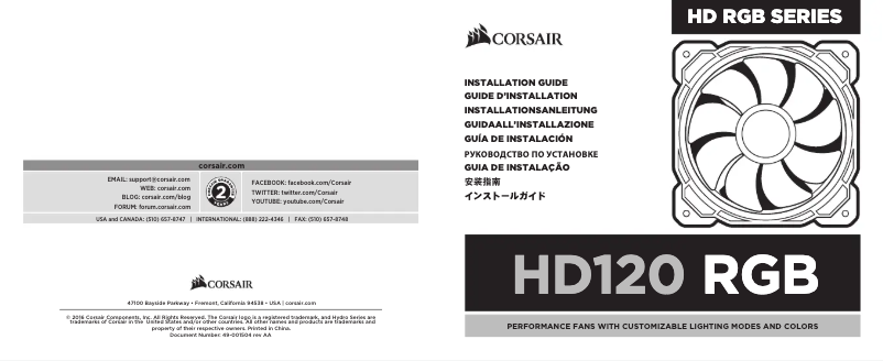 Página 1 del manual Manual de instrucciones Corsair HD120