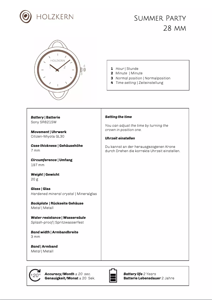 Page 1 de la notice Manuel utilisateur Holzkern Lights