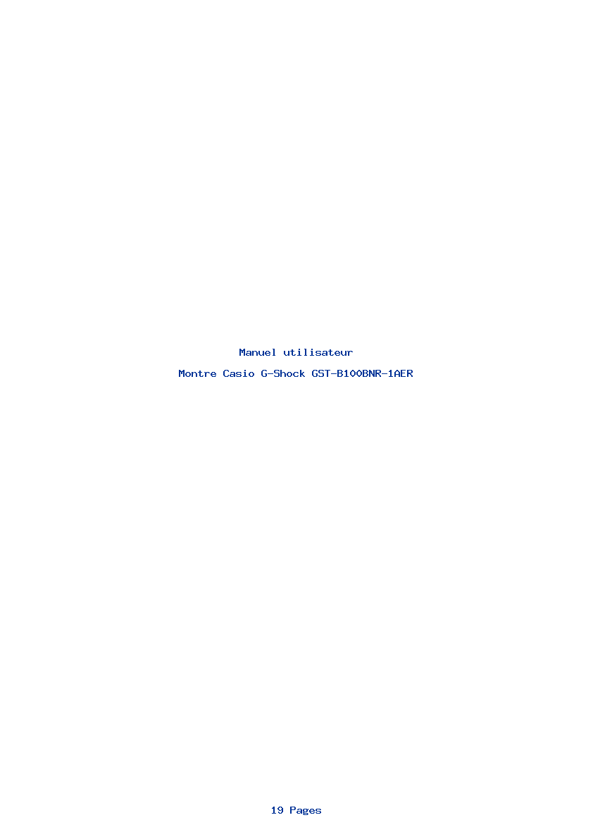 Page 1 de la notice Manuel utilisateur Casio G-Shock GST-B100BNR-1AER