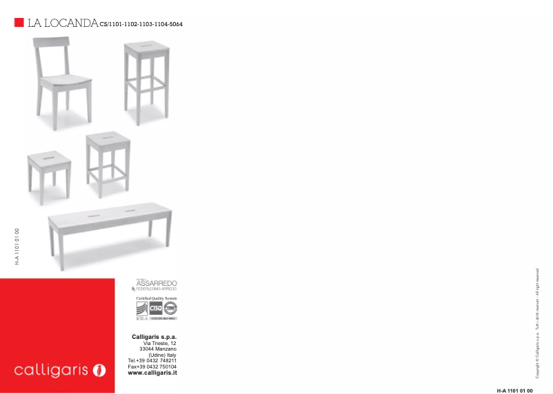 Página 1 del manual Manual de usuario Calligaris .com LA LOCANDA