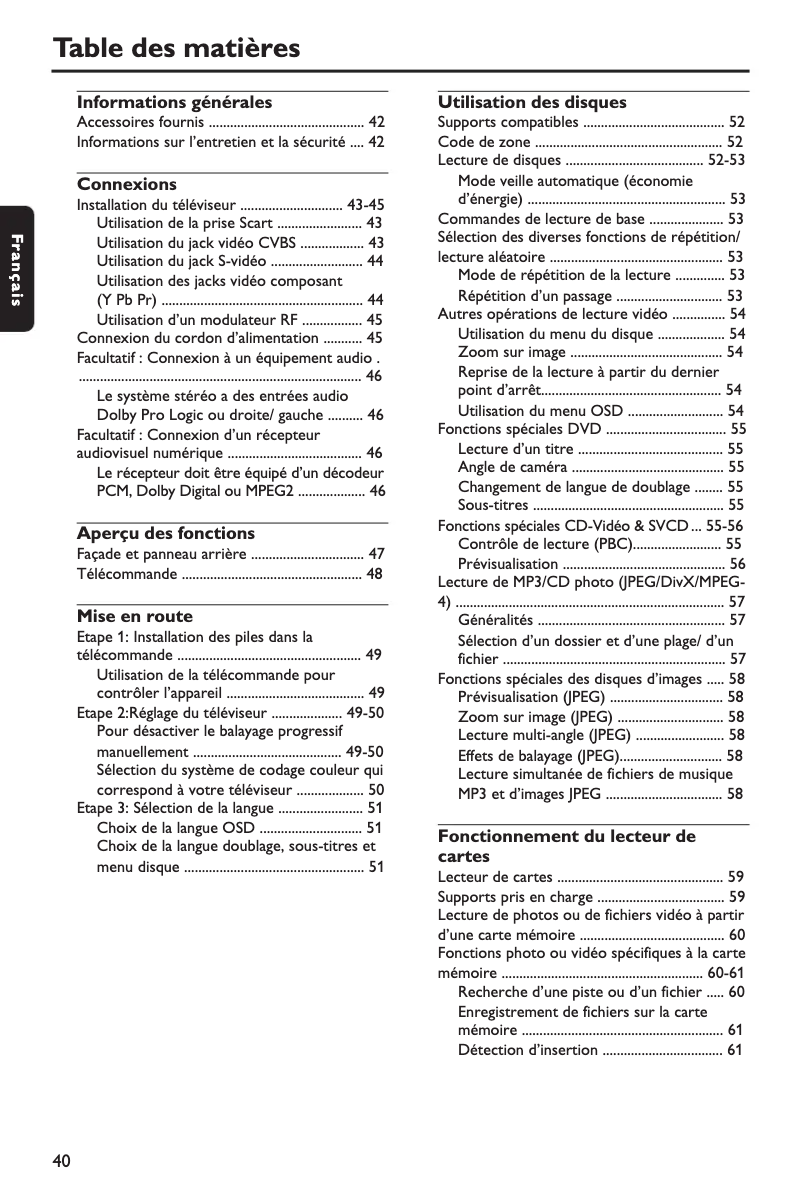 Page n°1 - Manuel utilisateur Philips DVP3882