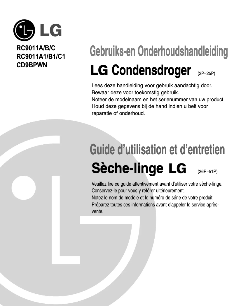 Página 1 del manual Manual de usuario LG CD9BPWN