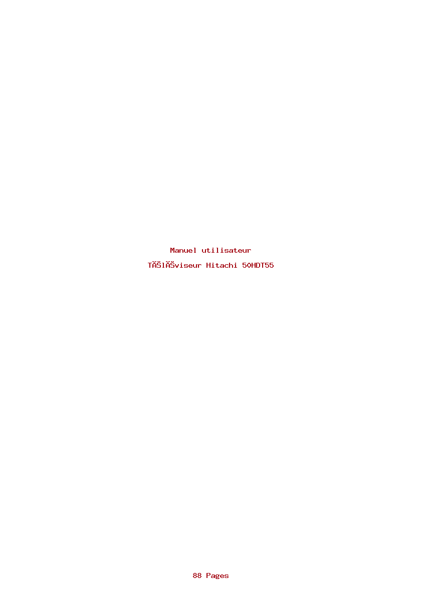 Page 1 de la notice Manuel utilisateur Hitachi 50HDT55
