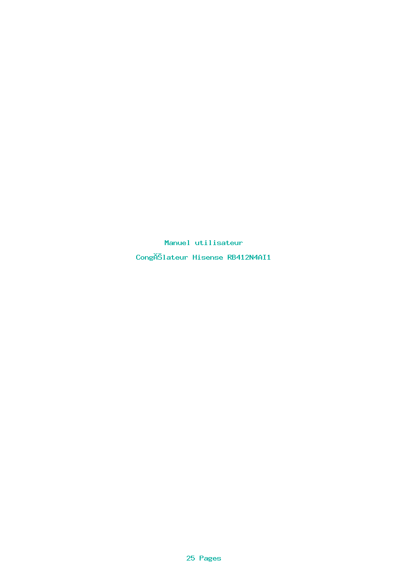 Page 1 de la notice Manuel utilisateur Hisense RB412N4AI1