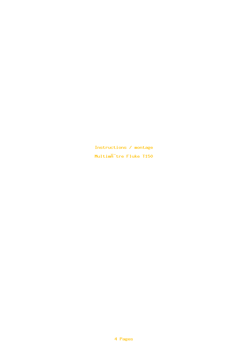 Page 1 de la notice Instructions / montage Fluke T150