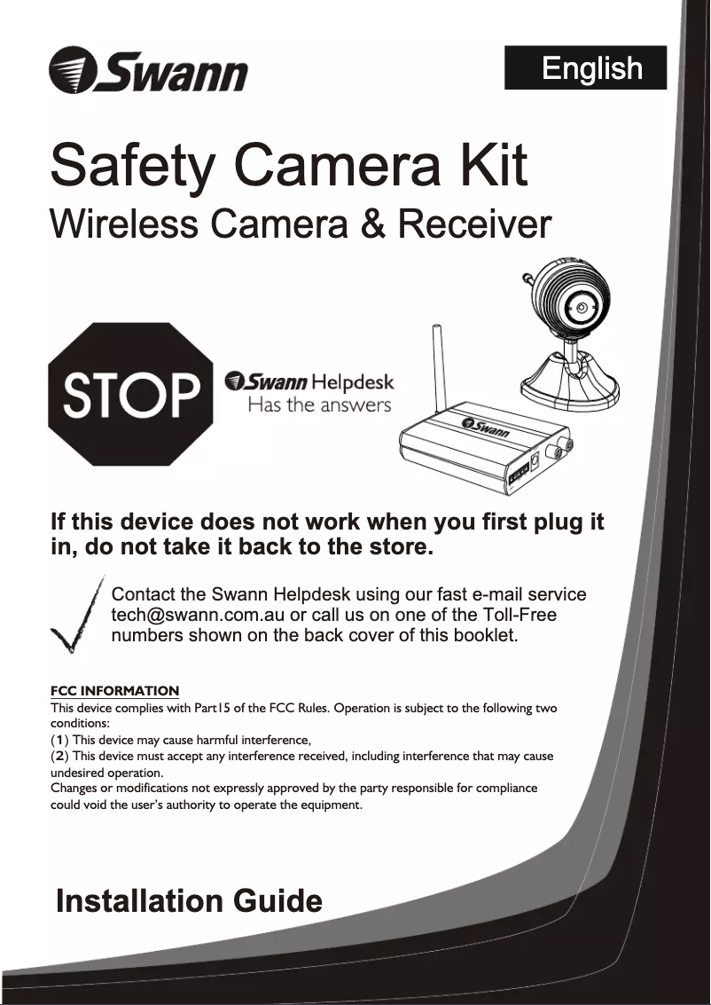 Page 1 de la notice Manuel utilisateur Swann SW231-SCK