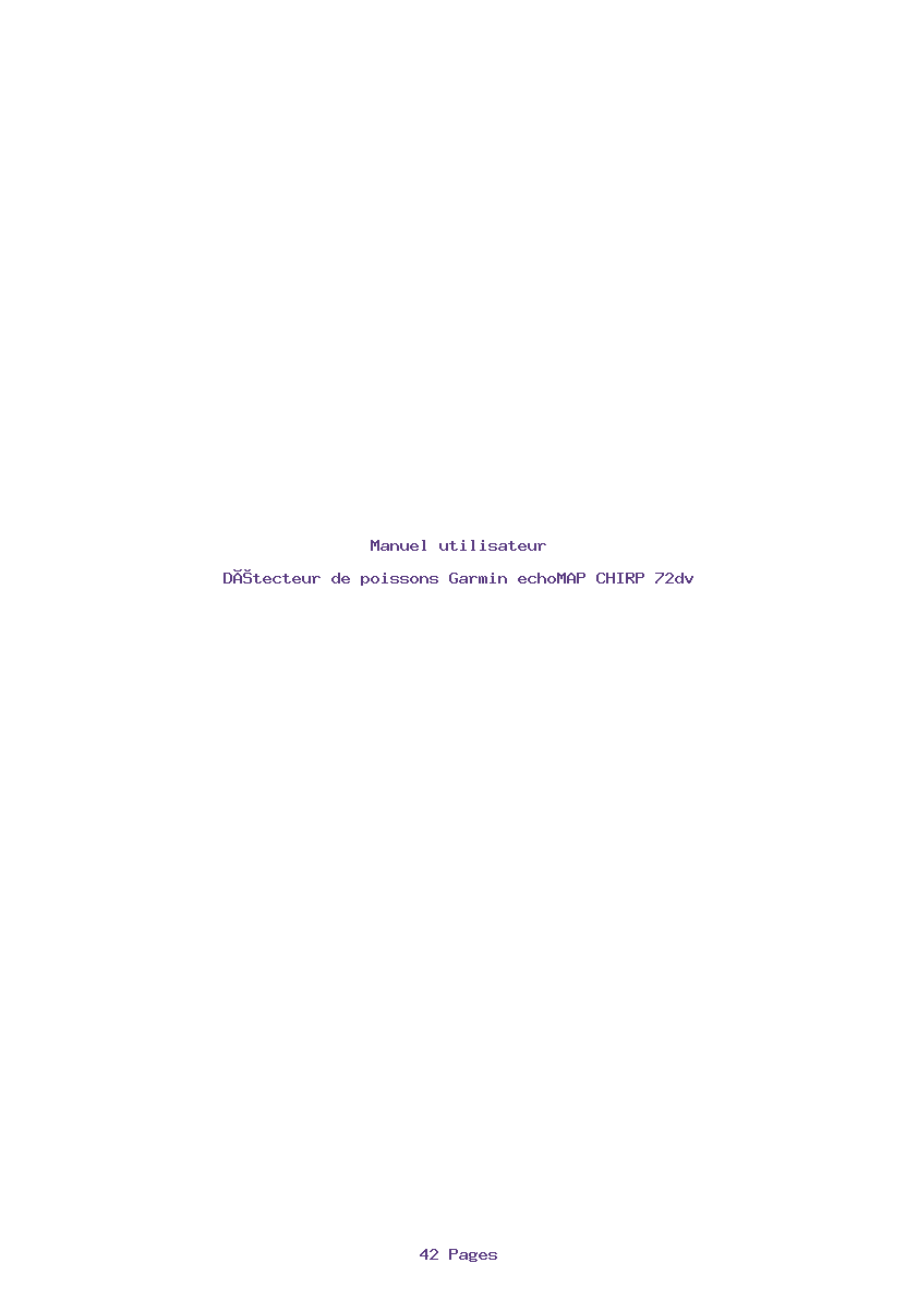 Page 1 de la notice Manuel utilisateur Garmin echoMAP CHIRP 72dv