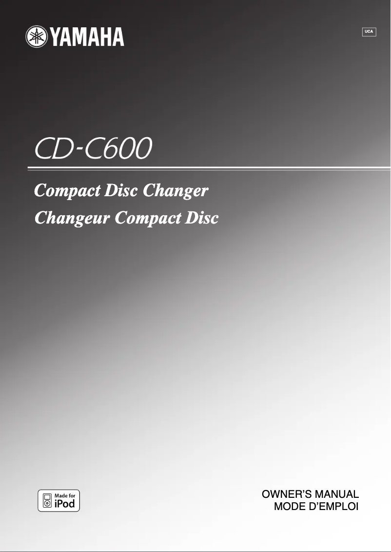Page 1 de la notice Manuel utilisateur Yamaha CD-C600RK