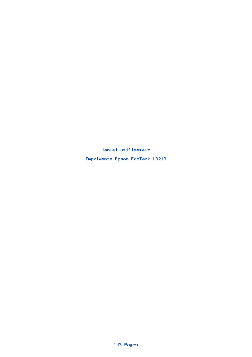 Page 1 de la notice Manuel utilisateur Epson EcoTank L3219