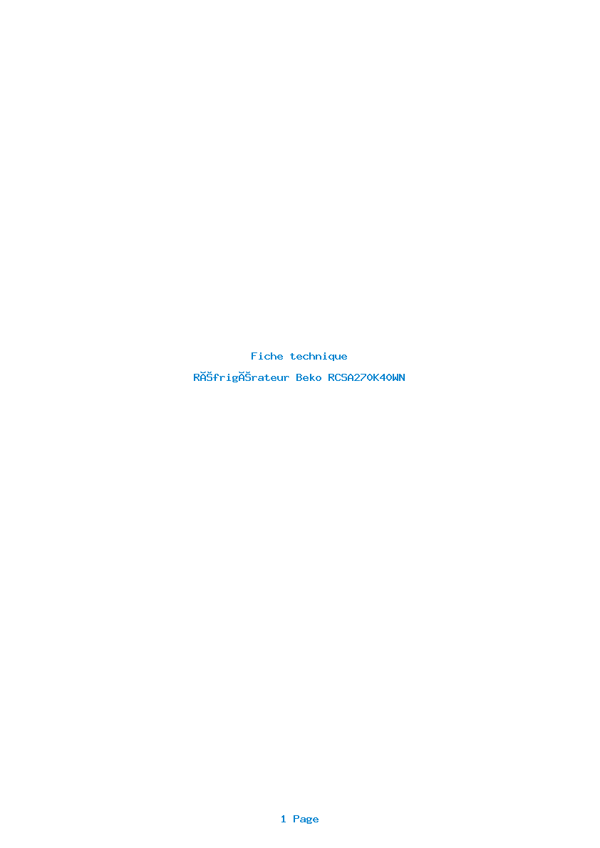Image de la première page du manuel de l'appareil RCSA270K40WN