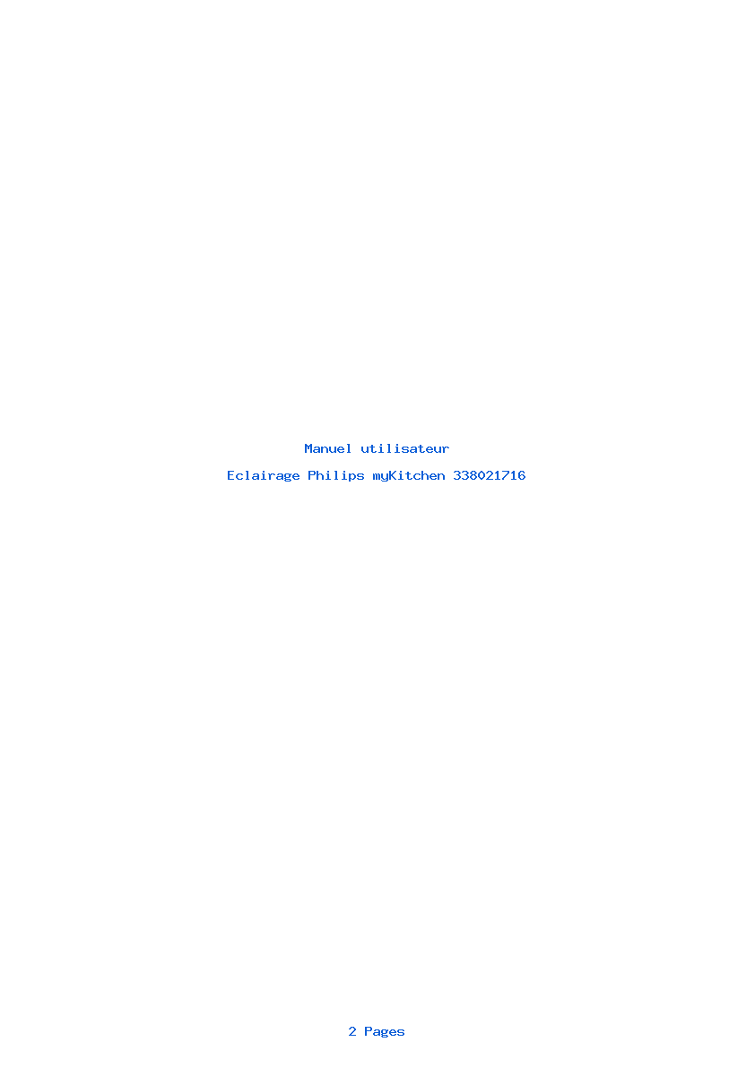 Page 1 de la notice Manuel utilisateur Philips myKitchen 338021716