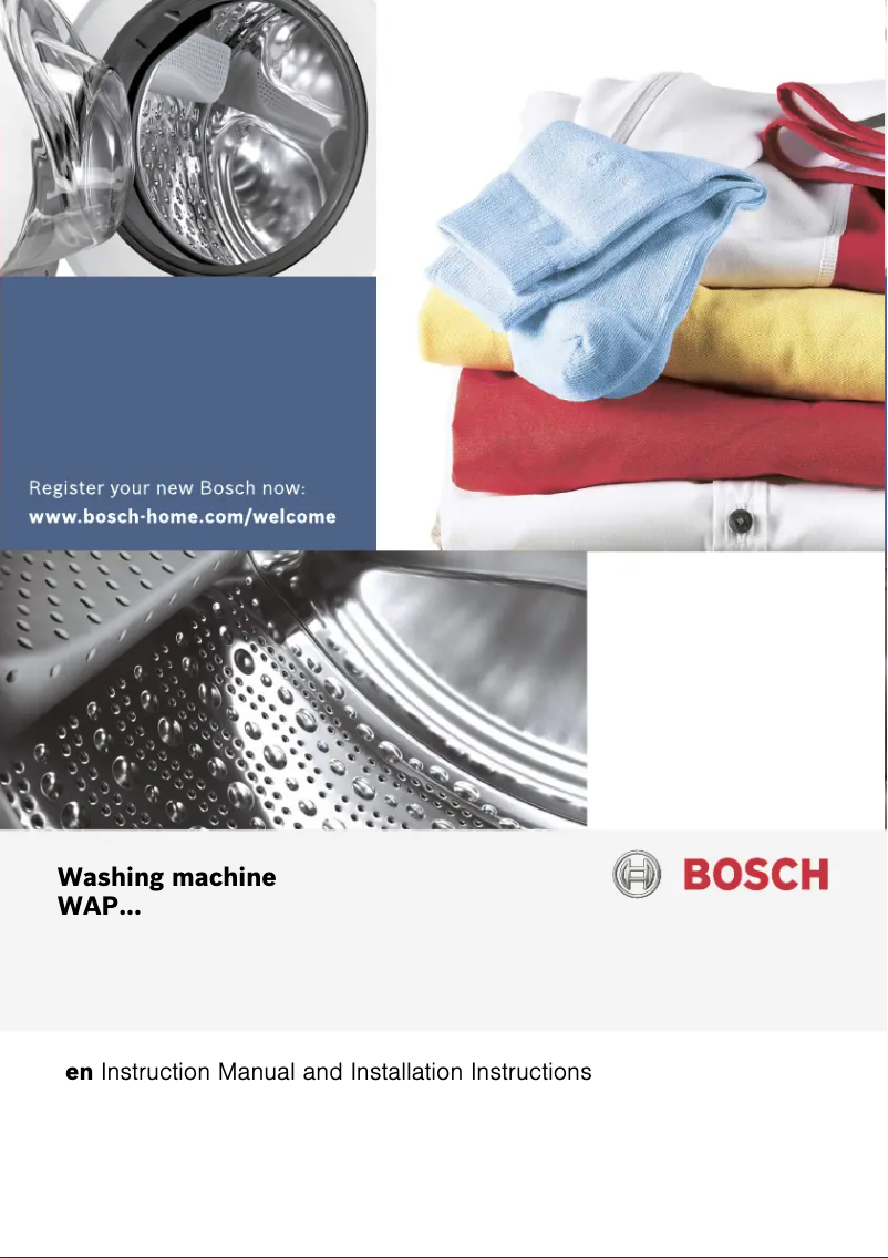 Page 1 of the manual User Manual Bosch WAP28480SG