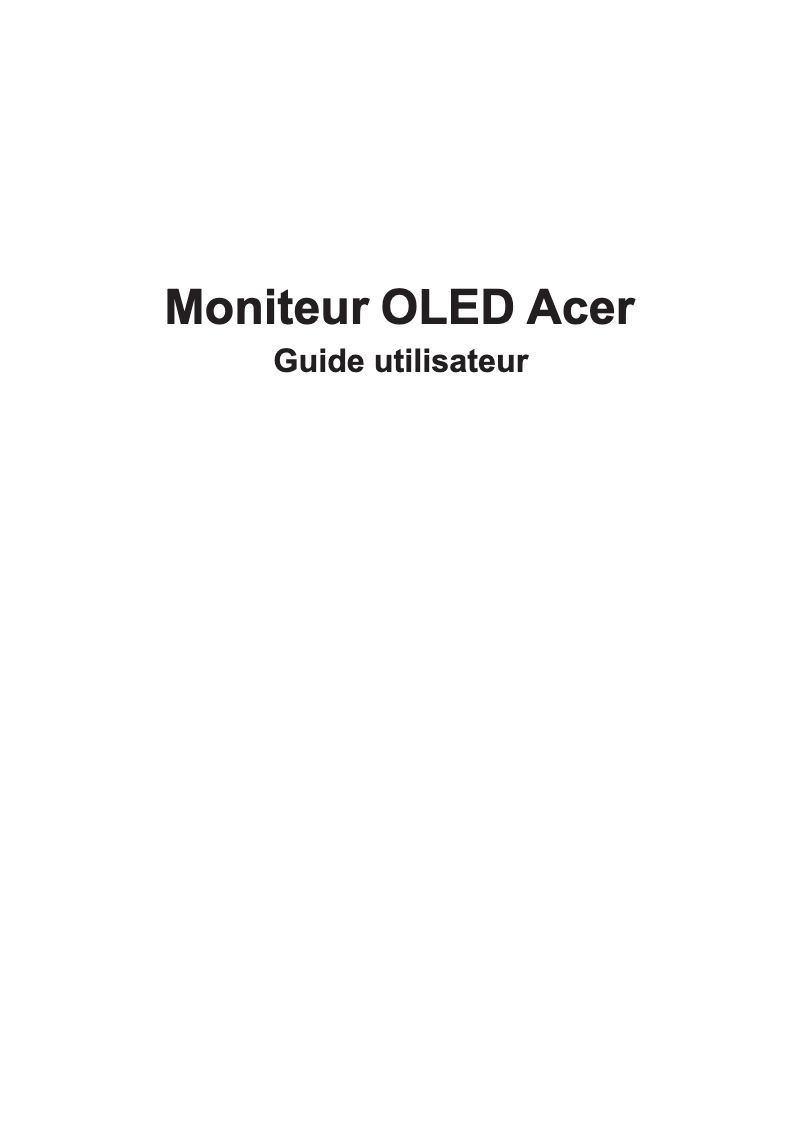 Page 1 de la notice Manuel utilisateur Acer X34X