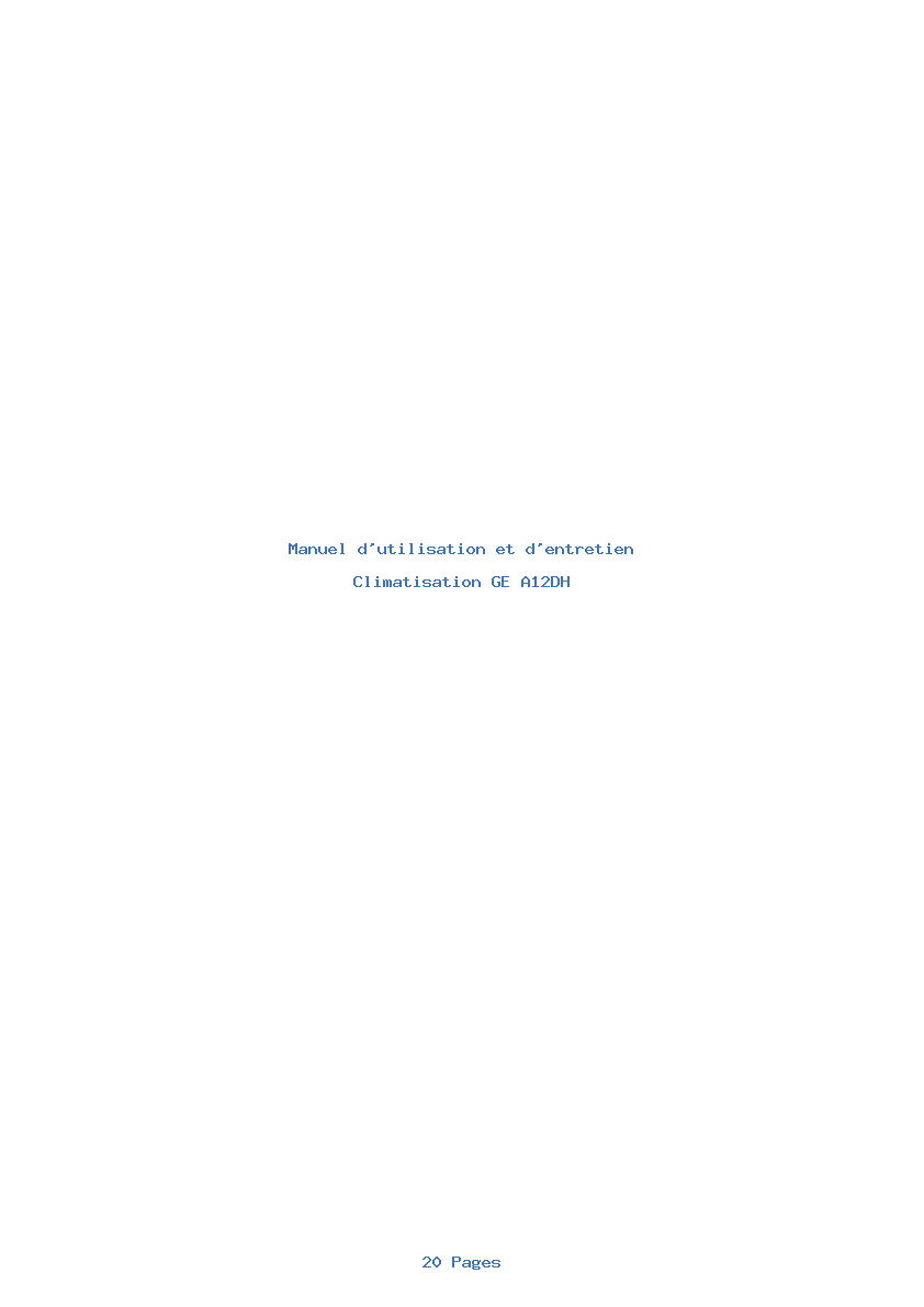 Image de la première page du manuel de l'appareil A12DH